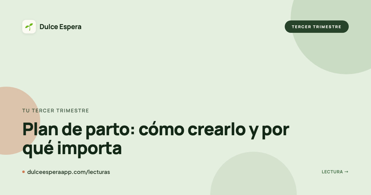 Portada del artículo: Plan de parto: cómo crearlo y por qué importa
