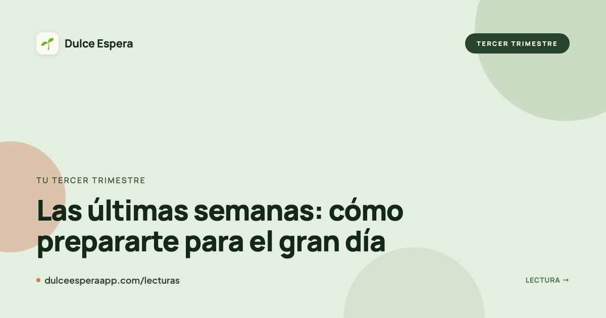 Portada del artículo: Las últimas semanas: cómo prepararte para el gran día